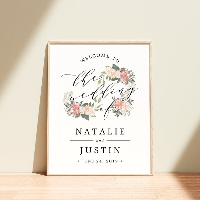 Mi-été Floral Mariage Affiche de bienvenue (Créateur téléchargé)