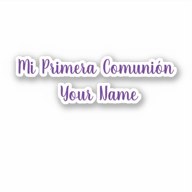 Mi Primera Comunion Customize name vinyl sticker (Devant)
