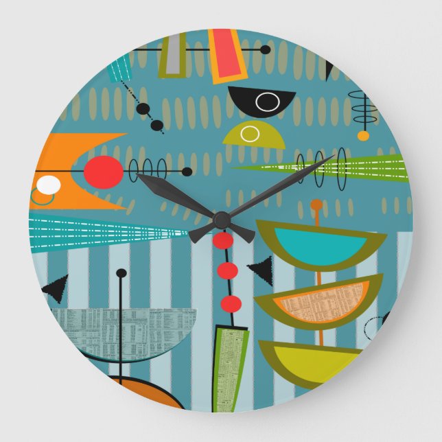 Mi-siècle Horloge moderne Demi-Ovales 27 (Recto)