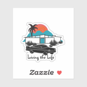 Mi-siècle Moderne Maison auto autocollant Palm