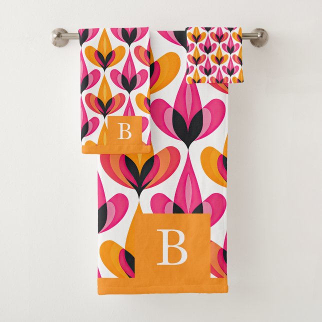 Mi-siècle Moderne RETRO Motif Floral Monogramme (En situation)