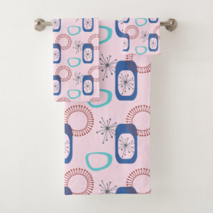 Mi-Siècle Moderne Rose Starburts Atomique Bain T