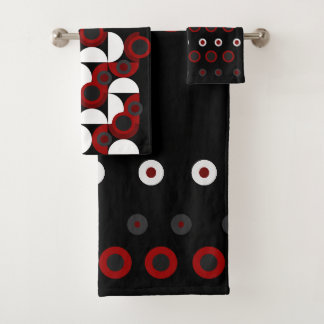 Mi-siècle moderne rouge, noir et gris