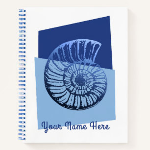 Mi-siècle moderne Spiral Shell Ocean Blue Journal