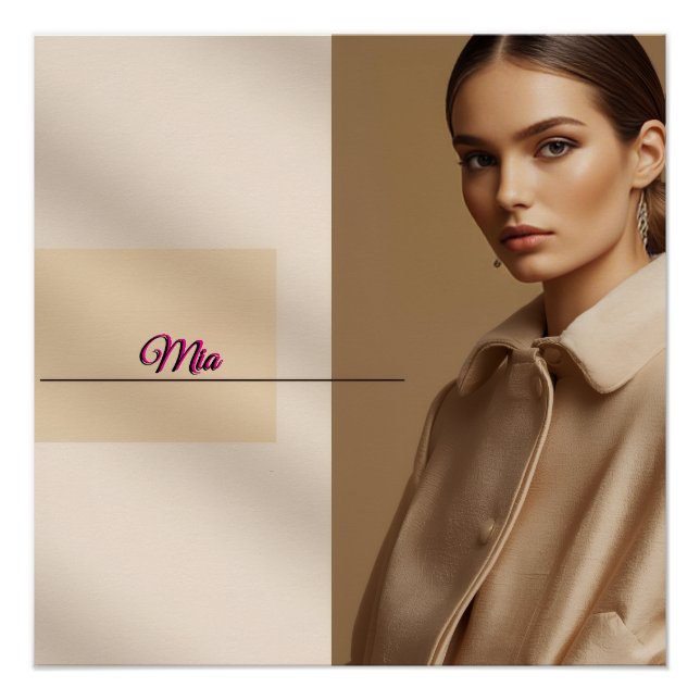 Mia Aesthetic Minimal Name Poster (Devant)