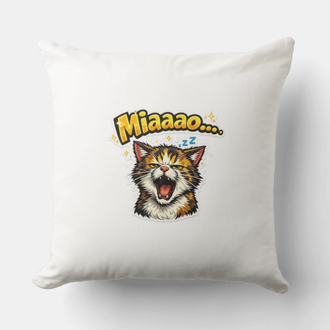 Miaaao... | Coussin de jet adorable de chat endorm (Recto)