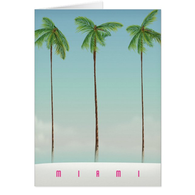 Miami, affiche de voyage de la florida palm. (Devant)