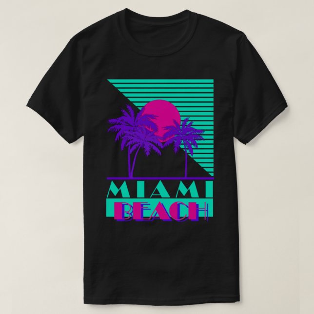 Miami Beach 80s Retro Logo Essential T-Shirt (Design devant)