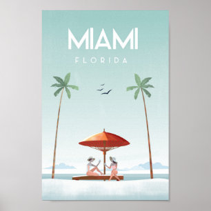 Miami beach floride affiche voyage