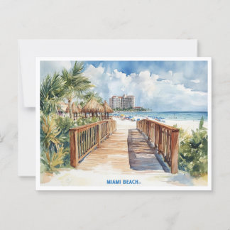 Miami Beach, Floride carte postale peinture aquare