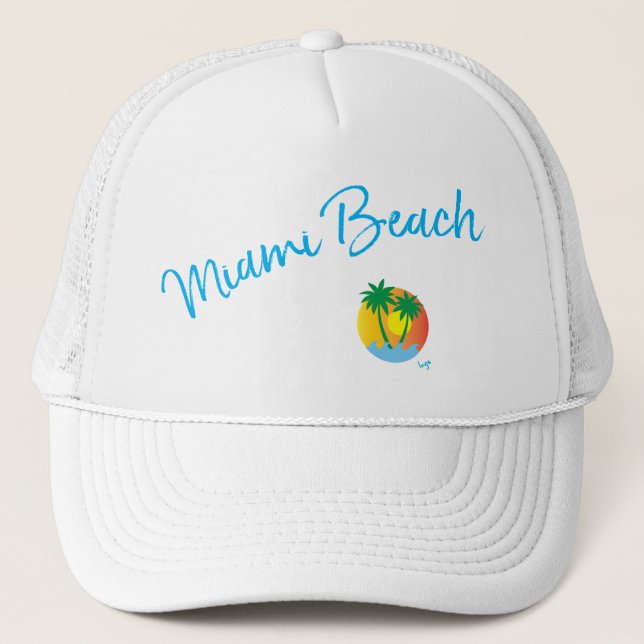 Miami Beach, Floride Logo Palm Cool Casquette régl (Devant)