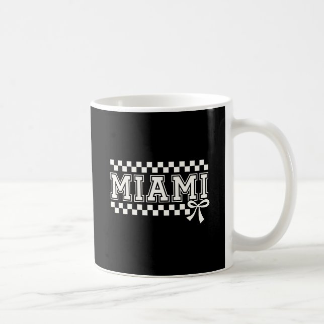 Miami Collegiate Checkerboard Coquette Bow Mug (Droite)
