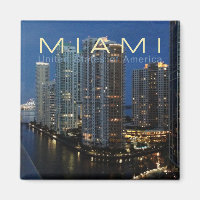 Miami Floride à Night Travel Photo Fridge Magnet