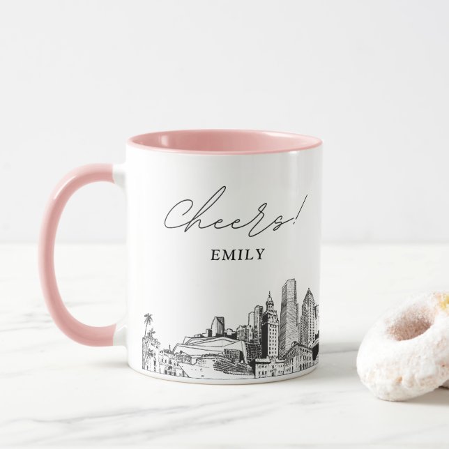 Miami Personnalisé Mariage café Mug (Avec donut)