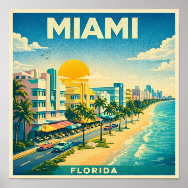MIami Vintage Travel Poster (Devant)
