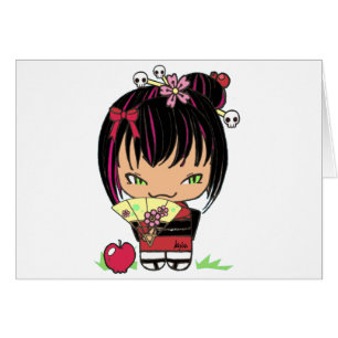 Miao effrayant mignon - poupée gothique de kokeshi