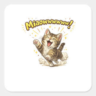 Miaouuuuu ! | Autocollant de chat drôle pour les a