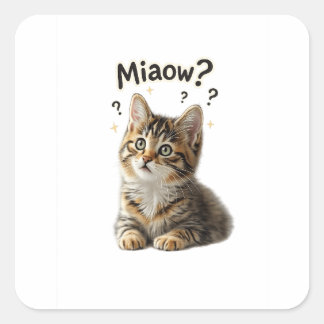 Miaow ? | Autocollant de chat drôle pour les amour