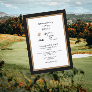 Mic Drop Black & Gold Retraite Invitation