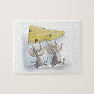 Mic & Mac En Train D'Apporter Le Puzzle Du Fromage