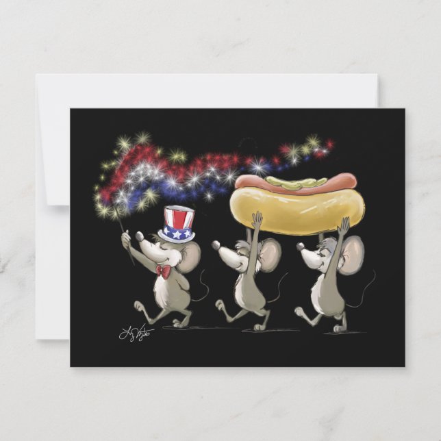 Mic Mac et Moe's 4 juillet Night Invitations (Devant)