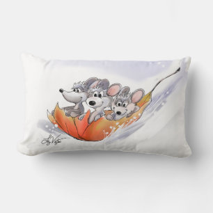 Mic, Mac et Moe's Winter Holiday Lumbar Coussin