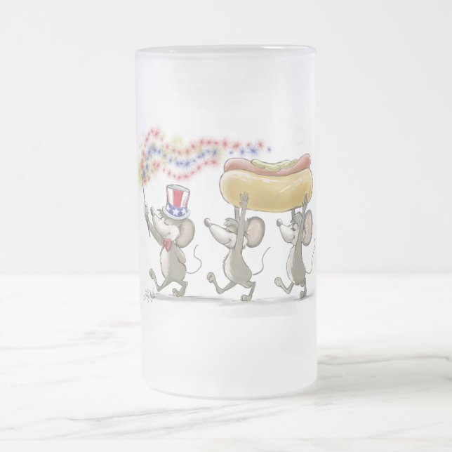 Mic, Mac & Moe's Happy 4 juillet Frosted Mug (Centre)
