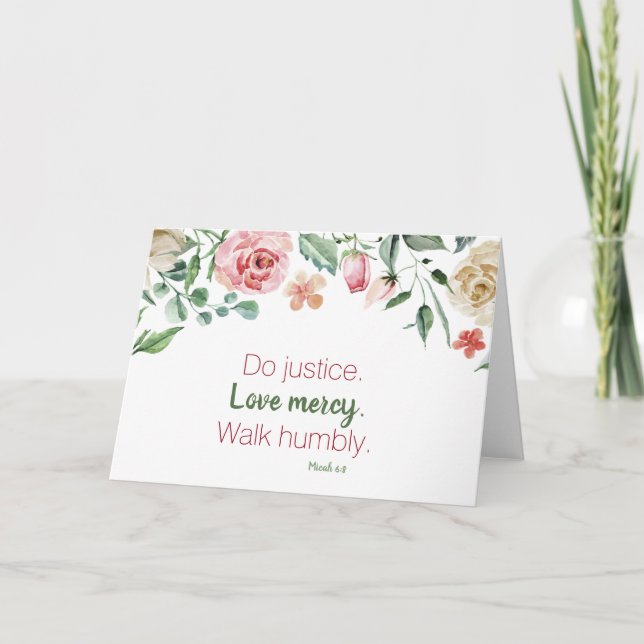 Micah 6:8 Aquarelle Rose et crème (Devant)