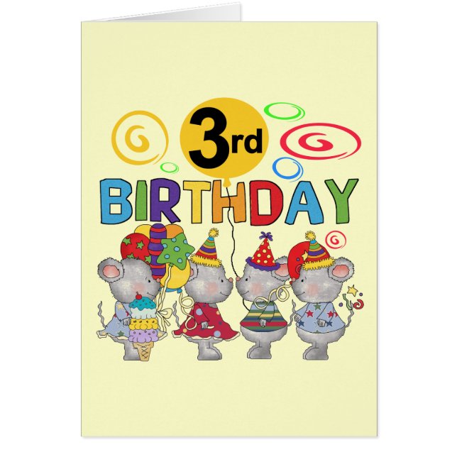 Mice 3e anniversaire T-shirts et cadeaux (Devant)