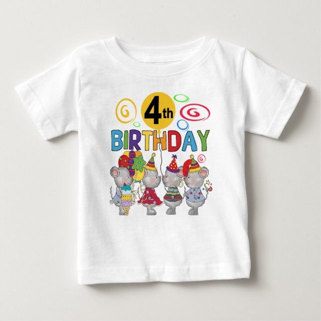 Mice 4th Birthday T-shirts et cadeaux (Devant)