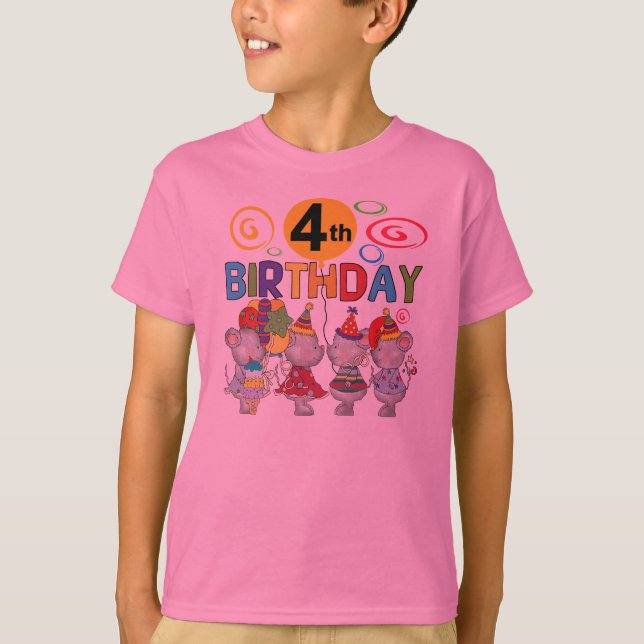 Mice 4th Birthday T-shirts et cadeaux (Devant)