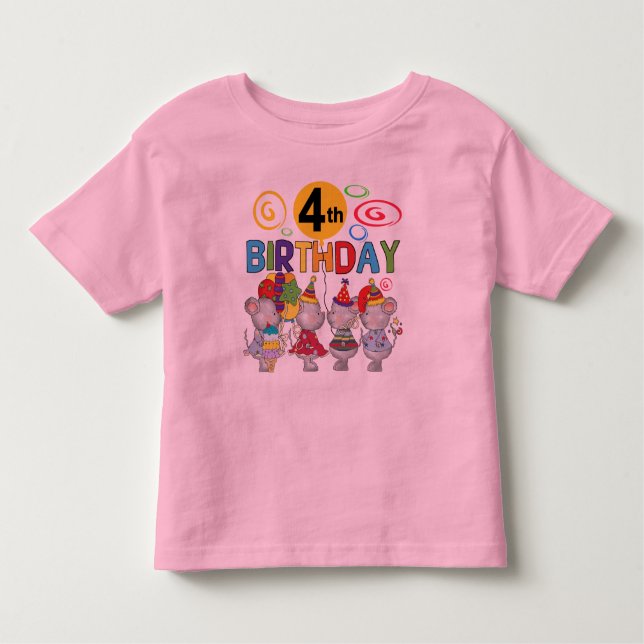 Mice 4th Birthday T-shirts et cadeaux (Devant)