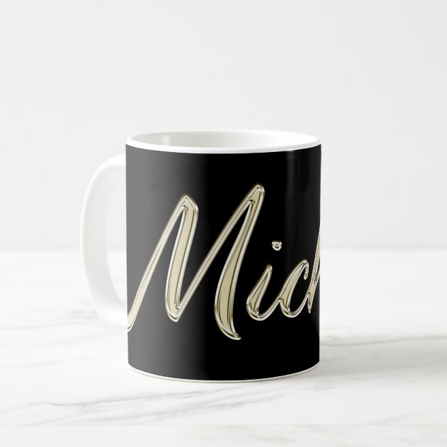 Michael Name Whitegold Tasse Teetasse (Devant gauche)