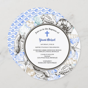 Michael Round Invitation Baptême
