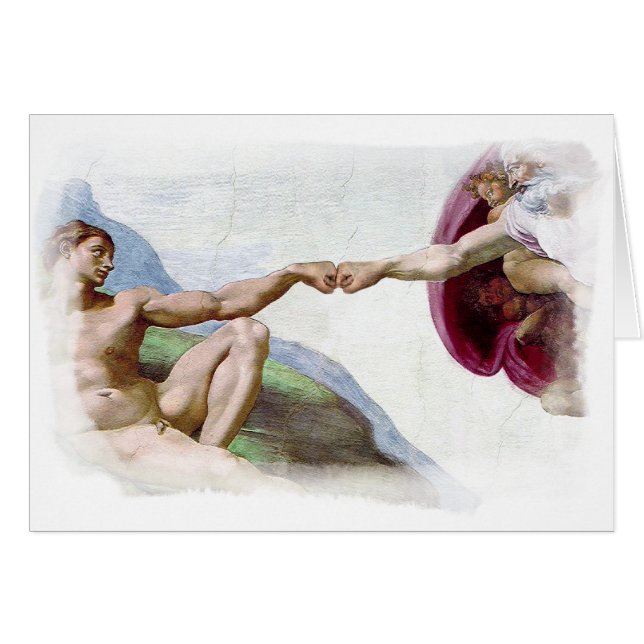 Michelangelo Création De L'Homme - Dieu Adam Check (Devant horizontal)