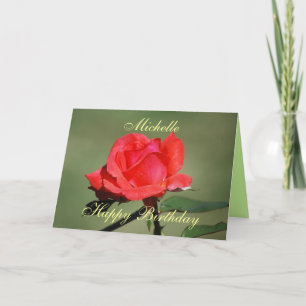 Michelle Bonne carte Rose d'anniversaire Scarlet