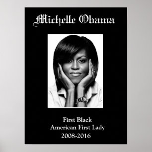 MICHELLE OBAMA PREMIER poster NOIR FIRST LADY