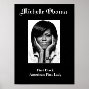 MICHELLE OBAMA PREMIER poster NOIR FIRST LADY