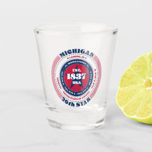 Michigan 26th Star Patriotic Shot verre