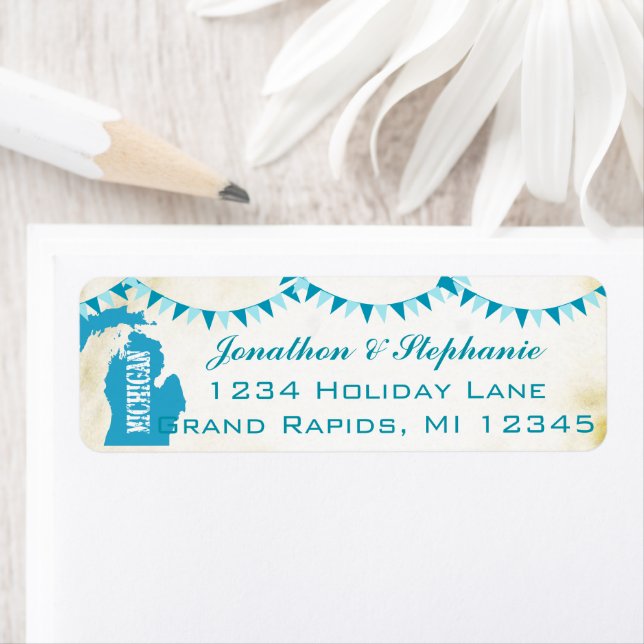 Michigan Carte Pendentif du Michigan Étiquettes de (En situation)