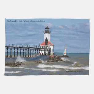 Michigan City East Pierhead & Bkw Lights serviette