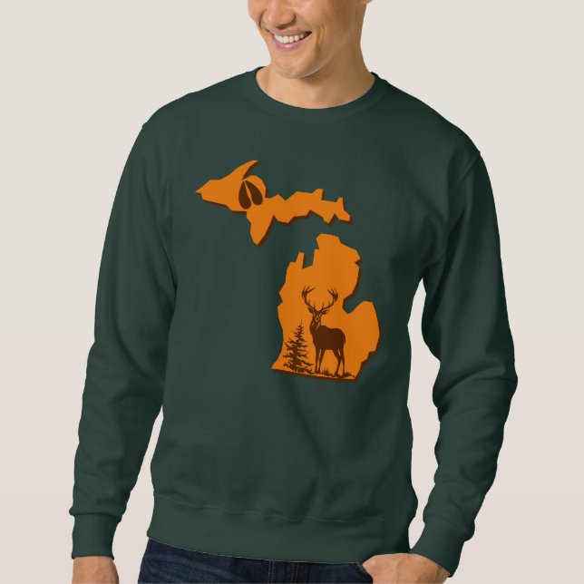 Michigan Deer Hunter Forest Green Sweatshirt (Devant)