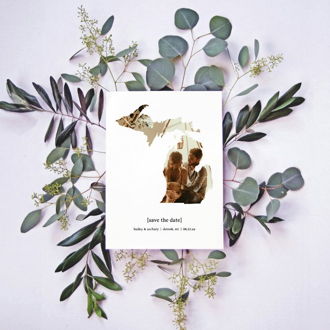 Michigan Enregistrer la date Carte photo (Michigan Save the Date)