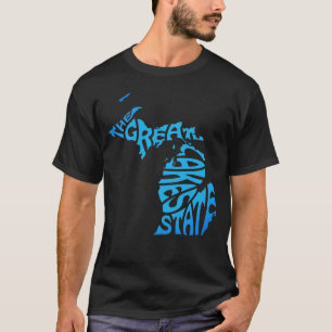 Michigan, État des Grands Lacs, T-shirt bleu
