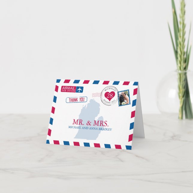 Michigan États-Unis Mariage d'avion Merci (Devant)