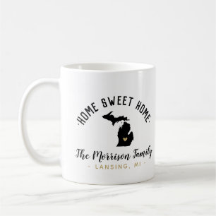 Michigan Home Sweet Home Famille Monogramme Mug