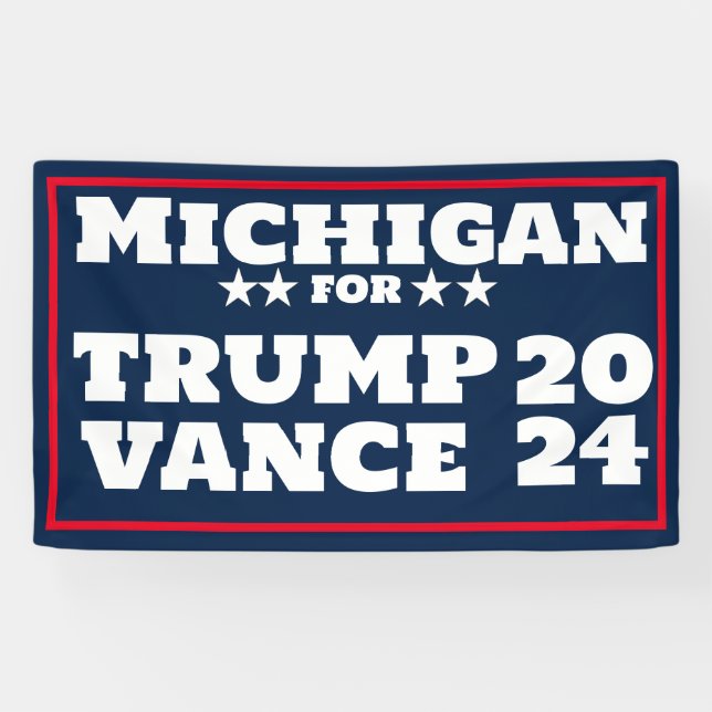 Michigan pour la bannière Trump Vance 2024 (Horizontal)