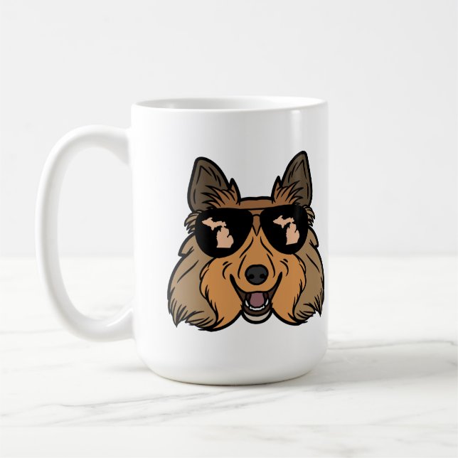 Michigan Theme tasse à café - Sheltie Sheepdog (Gauche)