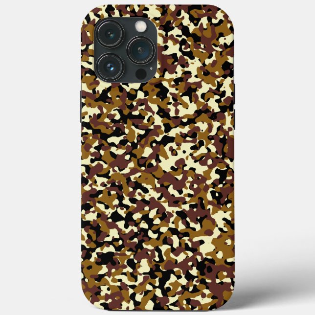 Micro Camo iPhone 13 Pro Max Coque Brown (Verso)