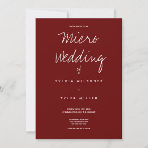Micro Mariage Bourgogne Typographie Invitation